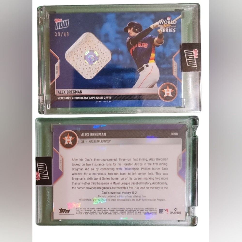 Alex Bregman Relic 39/49 139B 2022 Topps Now